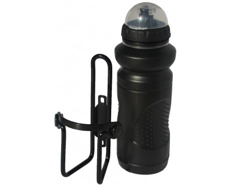 Cycle Water Bottle & Alloy Cage - Black